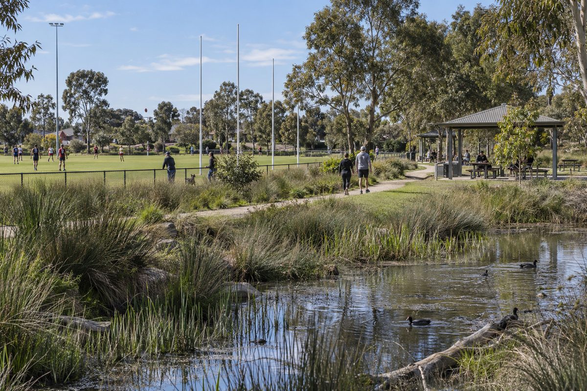 thomastown east recreation reserve: sport, wetlands and picnic facilities